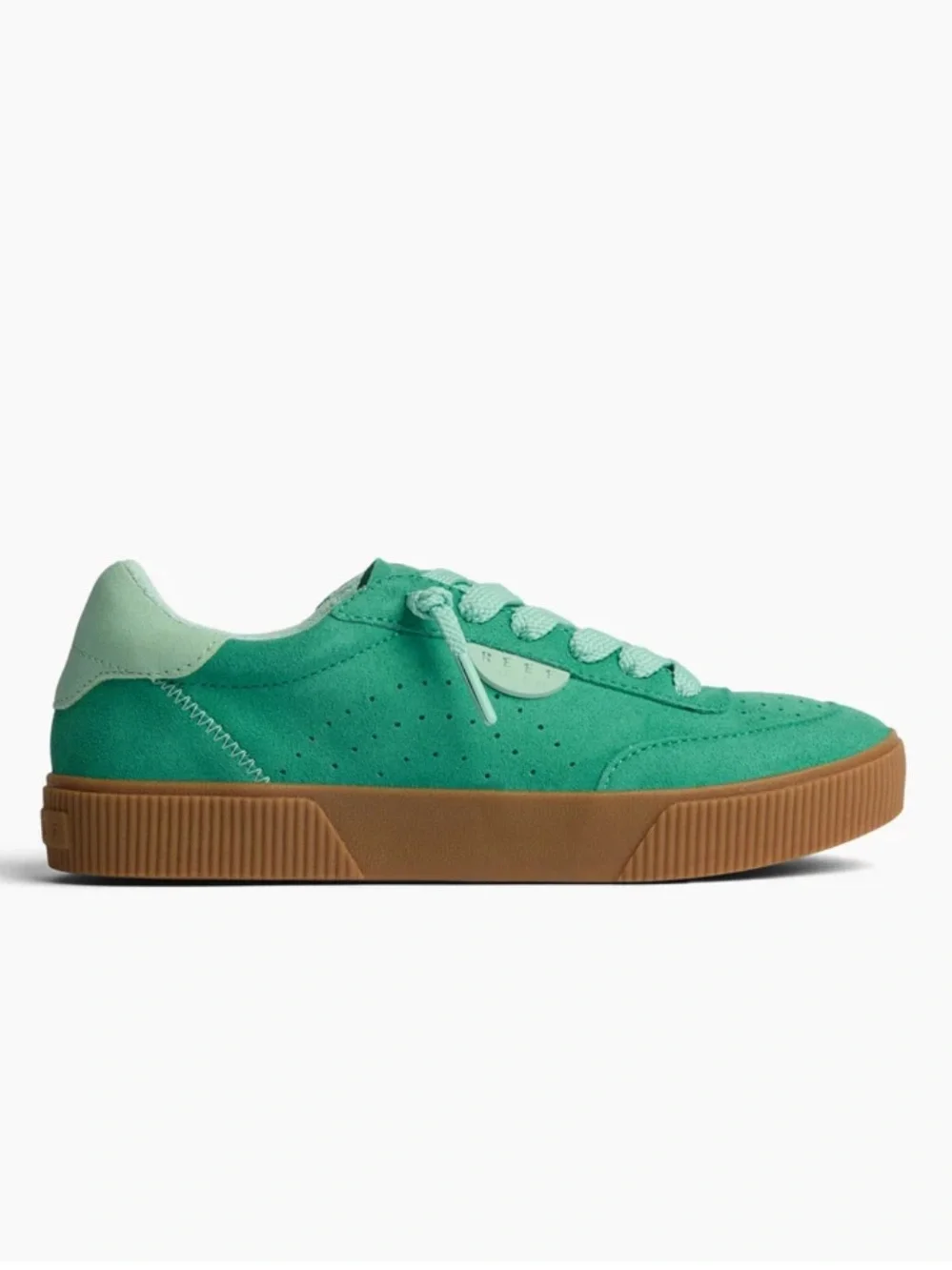 REEF Lay Day Seas Green Duo Women's Leather Suede Lace Up Sneakers